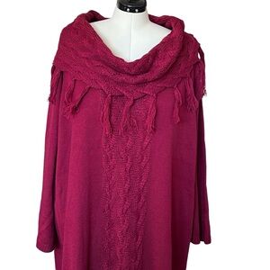 Denim 24/7, Women’s knit dress SZ 4X. Cranberry Red.